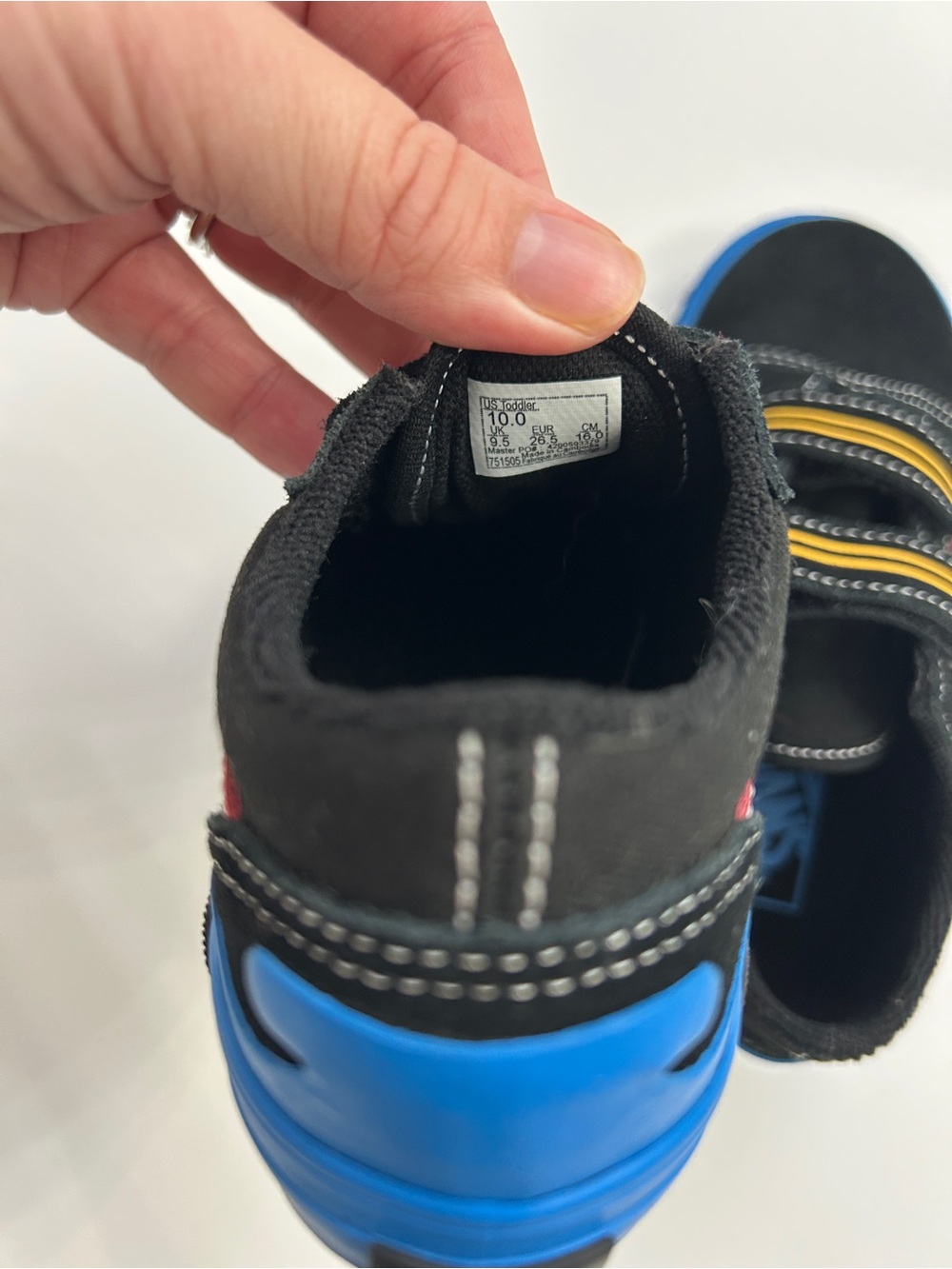 Vans Toddler 10 Old Skool V Racing Car Sneakers Black Blue Red - Picture 4 of 6